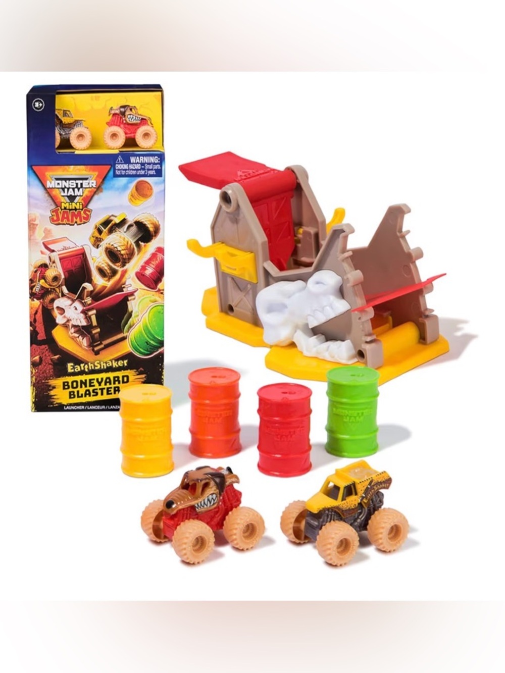 NEW 🆕 Monster Jam Mini Launcher Set EarthShaker Boneyard Blaster - 1:87 scale